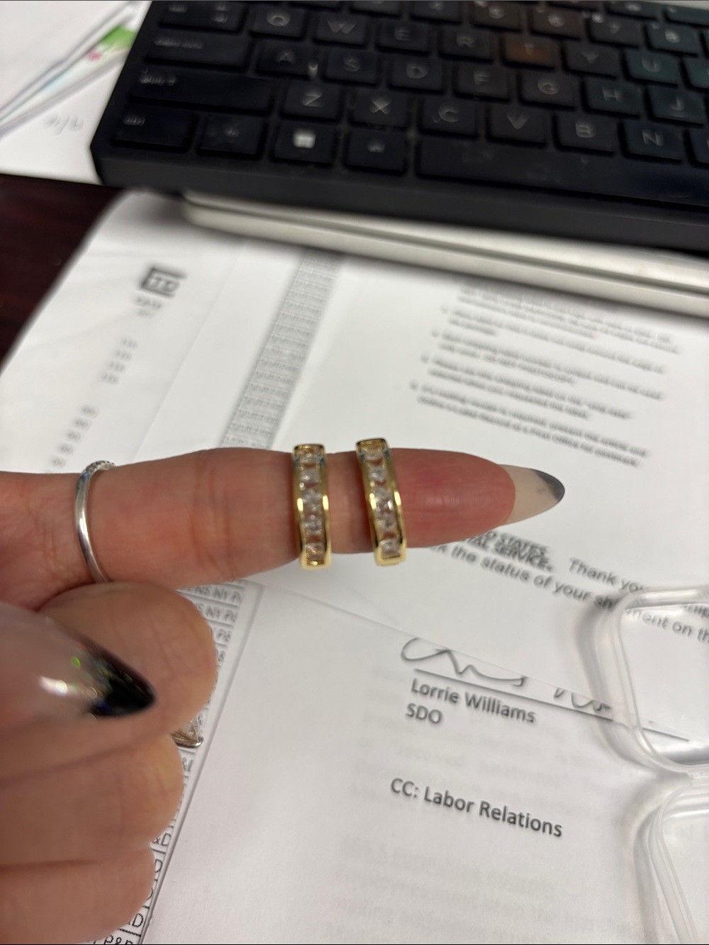 Gold Crystal Huggie Hoop Earrings - Women Jewelry